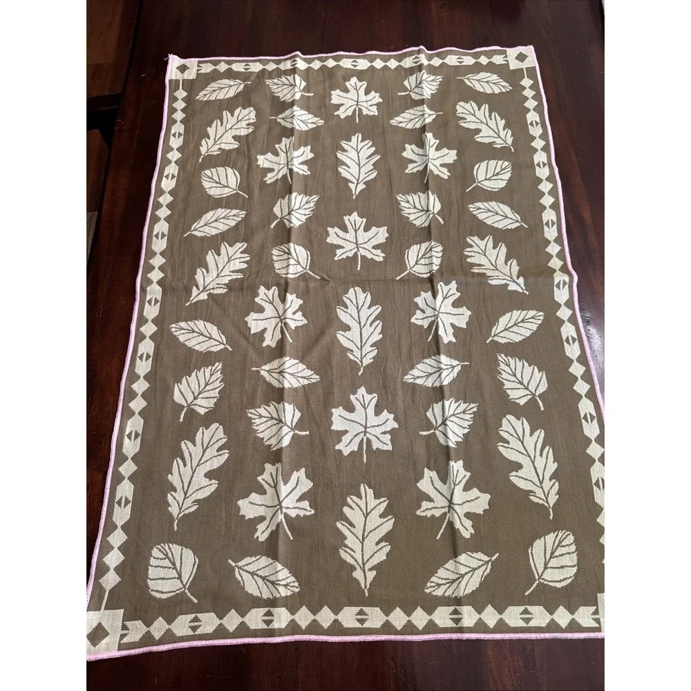 Anthropologie‎ Danika Kitchen Towel Dish Tea Scandi Modern Oak Leaf Geometric